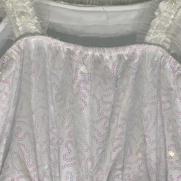 Chasing Fireflies Girls 8 White Fancy Dress Pearls Sequins Flower Girl Communion - Picture 7 of 10